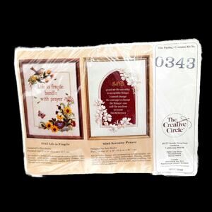 Vintage The Creative Circle Life Is Fragile/Serenity Prayer Needlework Kit